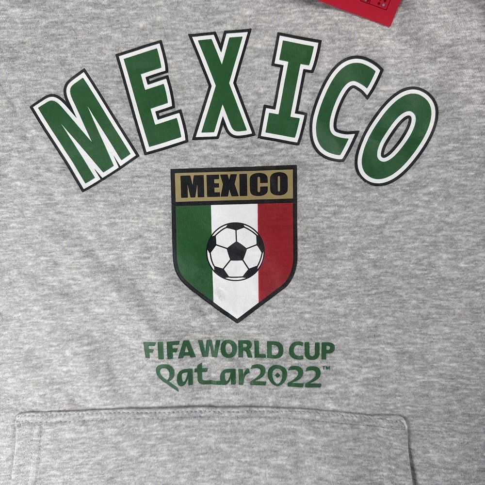 FIFA World Cup 2022 Qatar Mexico Hoodie Jacket Mens Green Grey Size XL - Picture 2 of 8